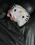 hello kitty big head fully iced diamond ring 3d design benballer rapper cardib travis scott jewelers  