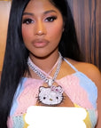 hennessy carolina cardi b sister hello kitty fully iced diamond necklace chain buy now custom jewelers