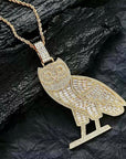 Iced Out OVO owl  pendant necklace with free matching chain included. As seen on Drake ifandco custom diamond necklace buy ovo merch drake concert