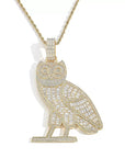 Iced Out OVO owl  pendant necklace with free matching chain included. As seen on Drake ifandco custom diamond necklace buy ovo merch drake concert