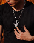 Playboi Carti YVL chain, Kai Cenat YVL pendant, Young Vamp Life jewelry, iced out hand sign necklace, hip hop diamond pendant, 90mm hip hop chain, street wear mens jewelry, VVS replica rap chains.