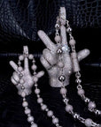 Playboi Carti YVL chain, Kai Cenat YVL pendant, Young Vamp Life jewelry, iced out hand sign necklace, hip hop diamond pendant, 90mm hip hop chain, street wear mens jewelry, VVS replica rap chains.