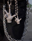Playboi Carti YVL chain, Kai Cenat YVL pendant, Young Vamp Life jewelry, iced out hand sign necklace, hip hop diamond pendant, 90mm hip hop chain, street wear mens jewelry, VVS replica rap chains.