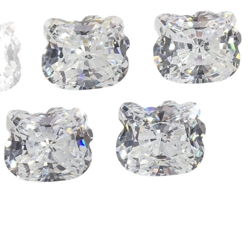 Luxury coquette clean girl aesthetic Hello Kitty moissanite diamond stud earring for high fashion Sanrio streetwear