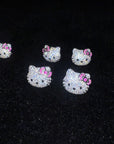 Sanrio HELLO KITTY diamond fully iced stud earring custom benballer ifandco kylie jenner travis cardi b