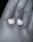 Sanrio HELLO KITTY diamond fully iced stud earring custom benballer ifandco kylie jenner travis cardi b
