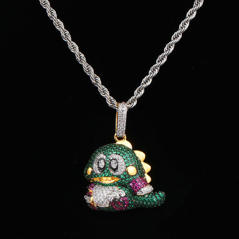 diamond custom bubble bobble bub pendant necklace chain ben baller rapper chain iced bling