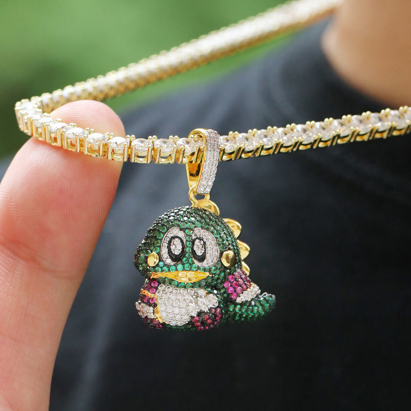 diamond custom bubble bobble bub pendant necklace chain ben baller rapper chain iced bling
