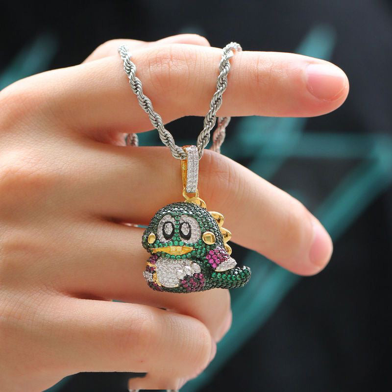 diamond custom bubble bobble bub pendant necklace chain ben baller rapper chain iced bling