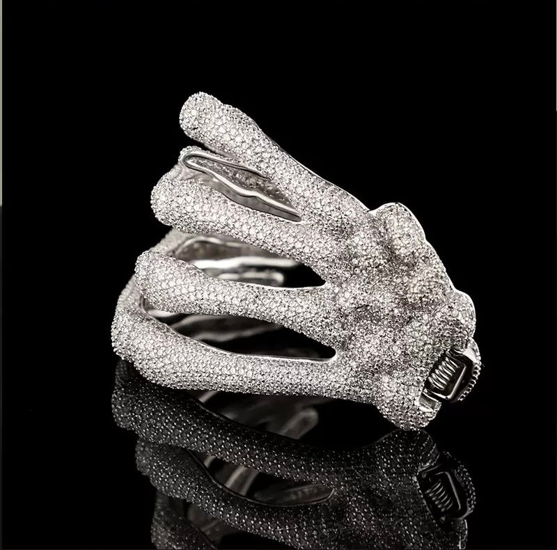 Buy Ken Carson’s Iced Out Raf Simons Skeleton Bracelet by Alex Moss