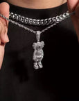 bape kaws originalfake 3D figure pendant necklace chain diamond ben baller vvs gold