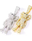 bape kaws originalfake 3D figure pendant necklace chain diamond ben baller vvs gold