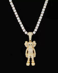 bape kaws originalfake 3D figure pendant necklace chain diamond ben baller vvs gold
