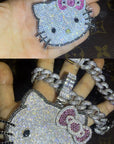 hennessy carolina cardi b sister hello kitty fully iced diamond necklace chain buy now custom jewelers
