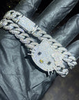 toxicfairy toxiicfaiiry hello kitty cuban links chain diamond necklace choker charm 