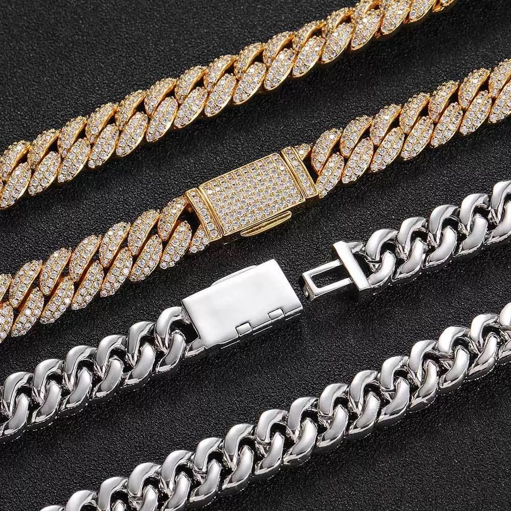 Fully iced 3D Bubble 10mm diamond cuban link necklace chain Yellow Gold high end fine jewelry ifandco jewelers travis scott