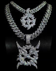 Playboi Carti YVL chain,Ken Carson teen x diamond pendant neckace chain fully iced out YVL pendant, Young Vamp Life jewelry, iced out hand sign necklace, hip hop diamond pendant