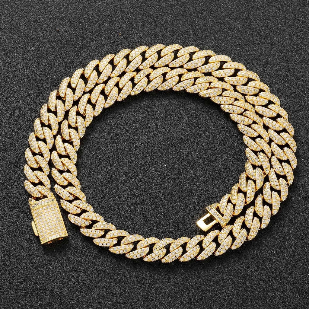 Fully iced 3D Bubble 10mm diamond cuban link necklace chain Yellow Gold high end fine jewelry ifandco jewelers travis scott