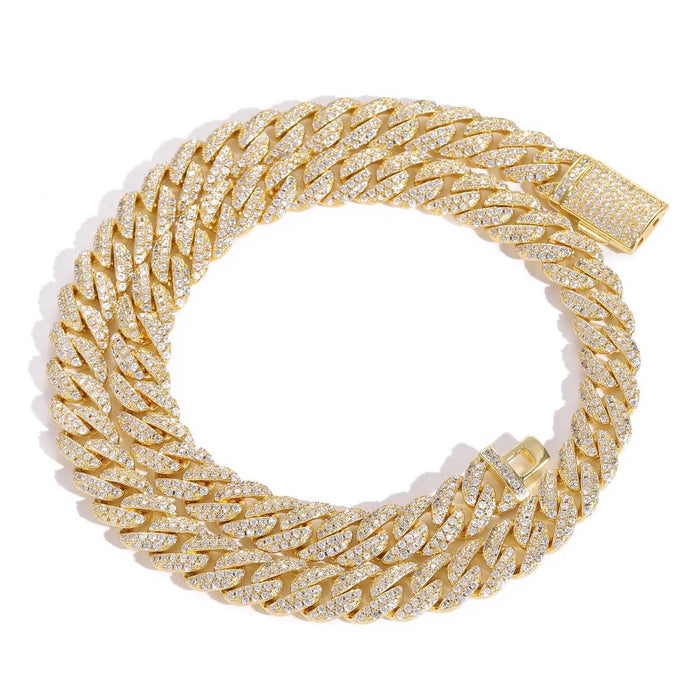 Fully iced 3D Bubble 10mm diamond cuban link necklace chain Yellow Gold high end fine jewelry ifandco jewelers travis scott