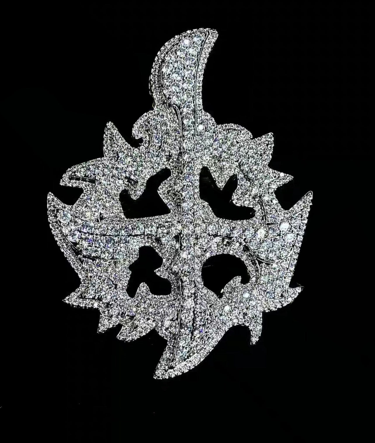 Playboi Carti YVL chain,Ken Carson teen x diamond pendant neckace chain fully iced out YVL pendant, Young Vamp Life jewelry, iced out hand sign necklace, hip hop diamond pendant