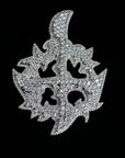 Playboi Carti YVL chain,Ken Carson teen x diamond pendant neckace chain fully iced out YVL pendant, Young Vamp Life jewelry, iced out hand sign necklace, hip hop diamond pendant