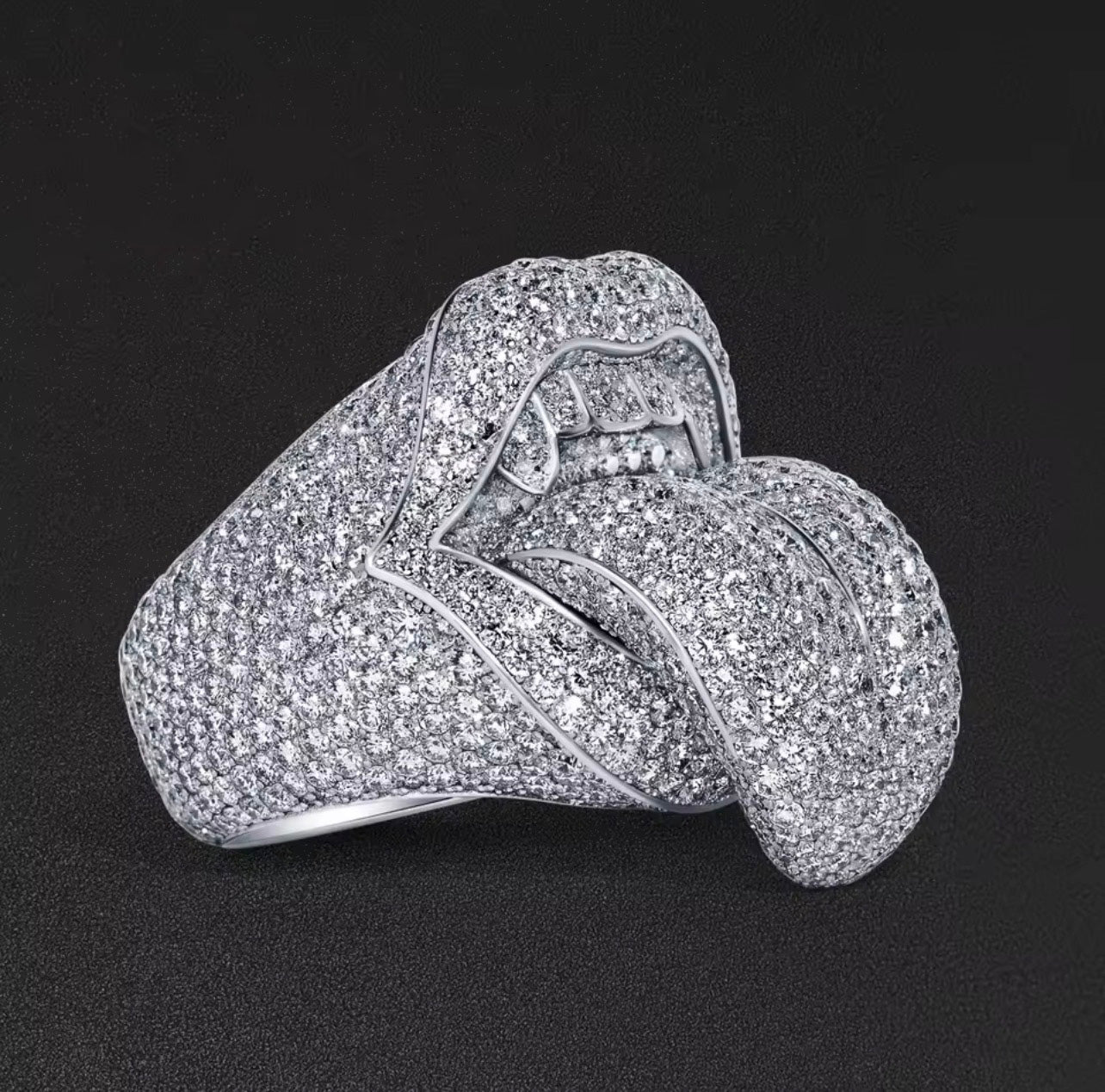 buy kiss of death ring playboi carti destroy lonely ken carson silver white gold diamonds fully iced