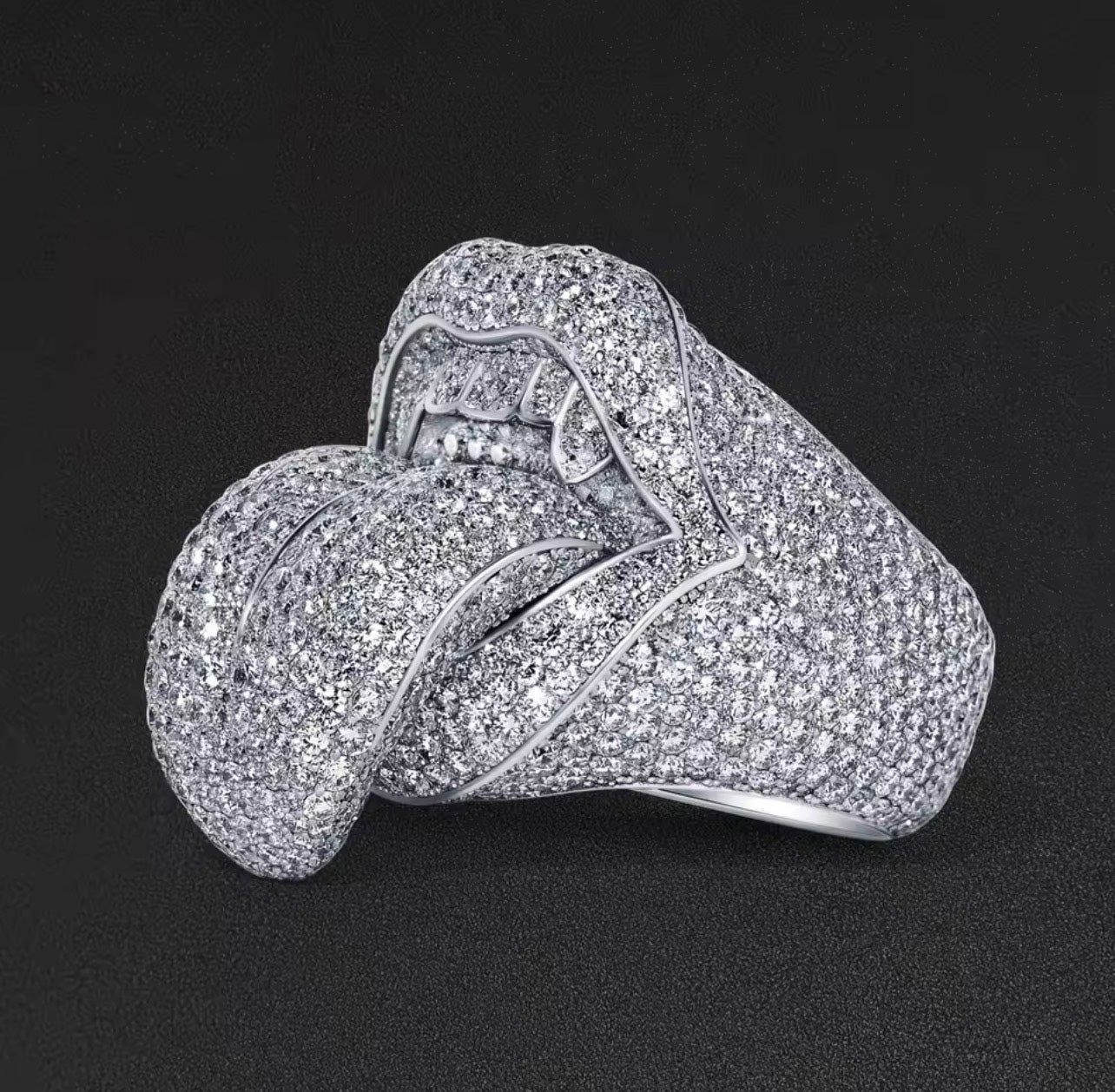 buy kiss of death ring playboi carti destroy lonely ken carson silver white gold diamonds fully iced