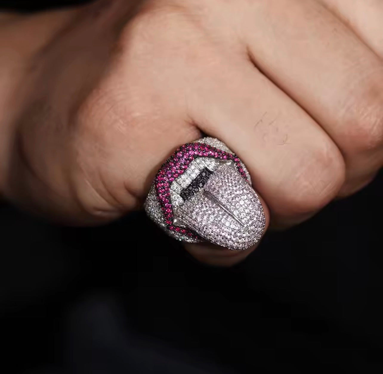 buy kiss of death ring playboi carti destroy lonely ken carson silver white gold diamonds fully iced