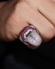 buy kiss of death ring playboi carti destroy lonely ken carson silver white gold diamonds fully iced