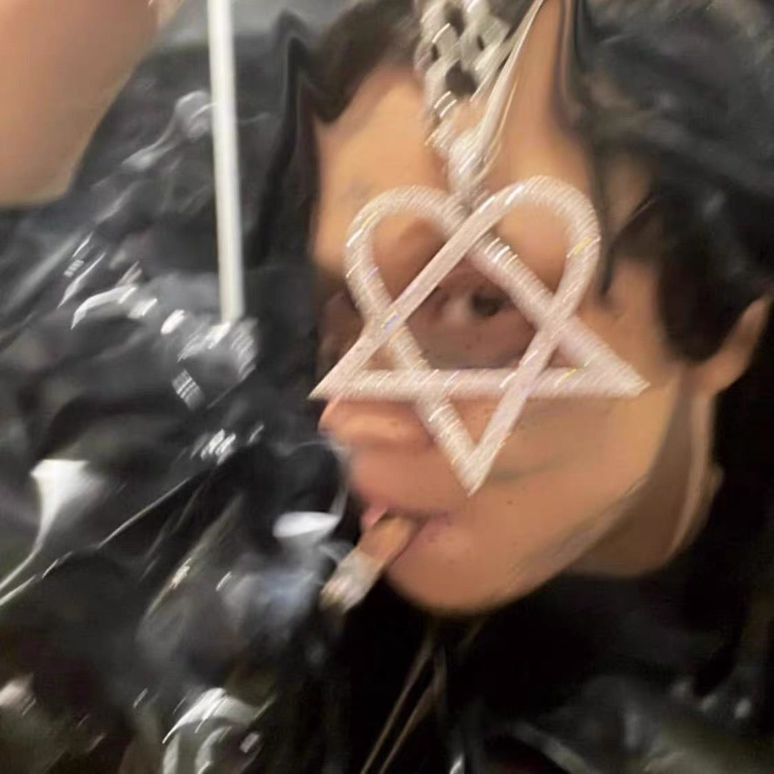 Trippie Redd Heartagram fully iced diamonds pendant necklace chain 