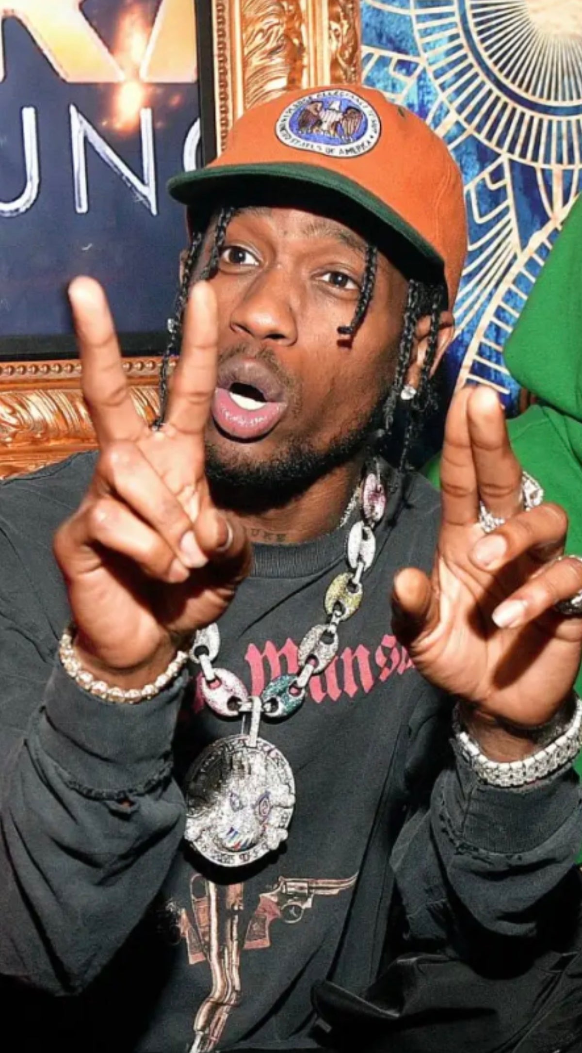 Travis Scott gucci links flameboy la flame iced out diamond necklace chain