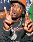 Travis Scott gucci links flameboy la flame iced out diamond necklace chain