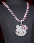 hennessy carolina cardi b sister hello kitty fully iced diamond necklace chain buy now custom jewelers