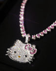 hennessy carolina cardi b sister hello kitty fully iced diamond necklace chain buy now custom jewelers