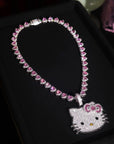 hennessy carolina cardi b sister hello kitty fully iced diamond necklace chain buy now custom jewelers
