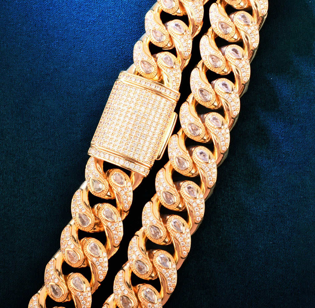 fully iced bandana cuban links diamond necklace chain blueface rapper custom jewelers Avianne
