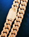 fully iced bandana cuban links diamond necklace chain blueface rapper custom jewelers Avianne