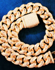 fully iced bandana cuban links diamond necklace chain blueface rapper custom jewelers Avianne