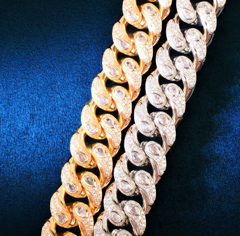 fully iced bandana cuban links diamond necklace chain blueface rapper custom jewelers Avianne