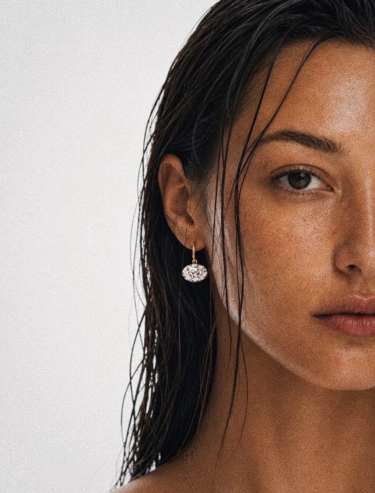 Hailey Bieber's iconic Jessica McCormack Oval Diamond Gypset Hoop Earrings