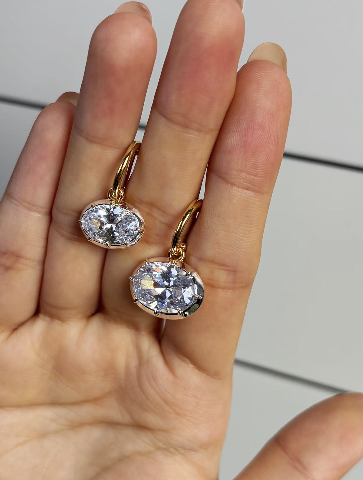 Hailey Bieber's iconic Jessica McCormack Oval Diamond Gypset Hoop Earrings