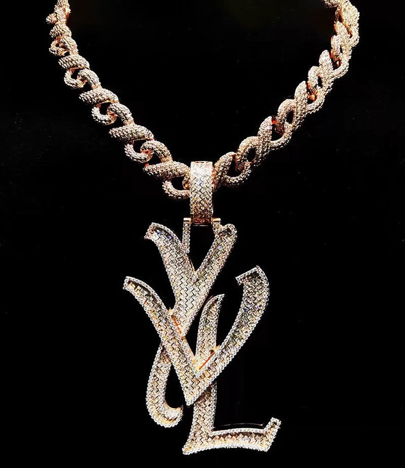 playboi carti yvl YOUNG VAMP LIFE custom necklace chain diamond exact design infinity link cuban link neclace chain diamonds