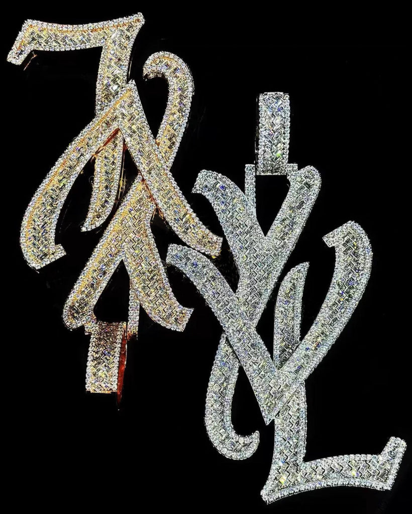 playboi carti yvl YOUNG VAMP LIFE custom necklace chain diamond exact design infinity link cuban link neclace chain diamonds