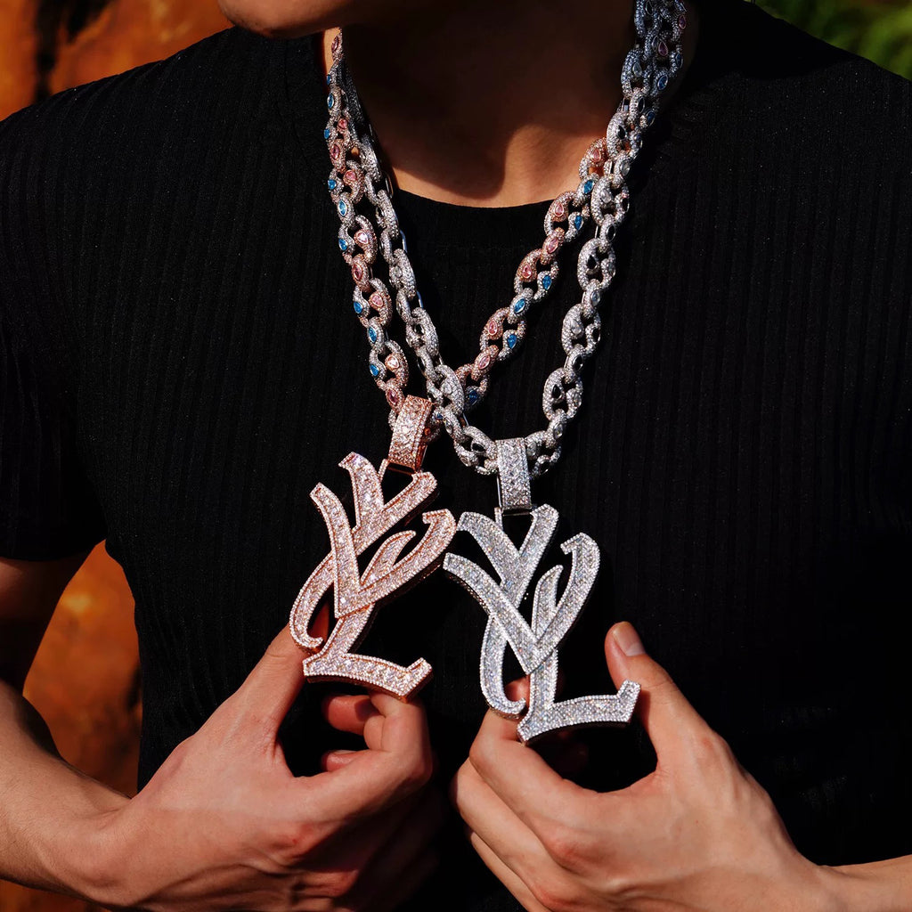 playboi carti yvl YOUNG VAMP LIFE custom necklace chain diamond exact design infinity link cuban link neclace chain diamonds