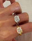 Hello Kitty lab cut diamond ring - Yellow gold