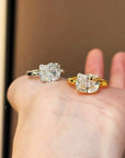 Hello Kitty lab cut diamond ring - Yellow gold