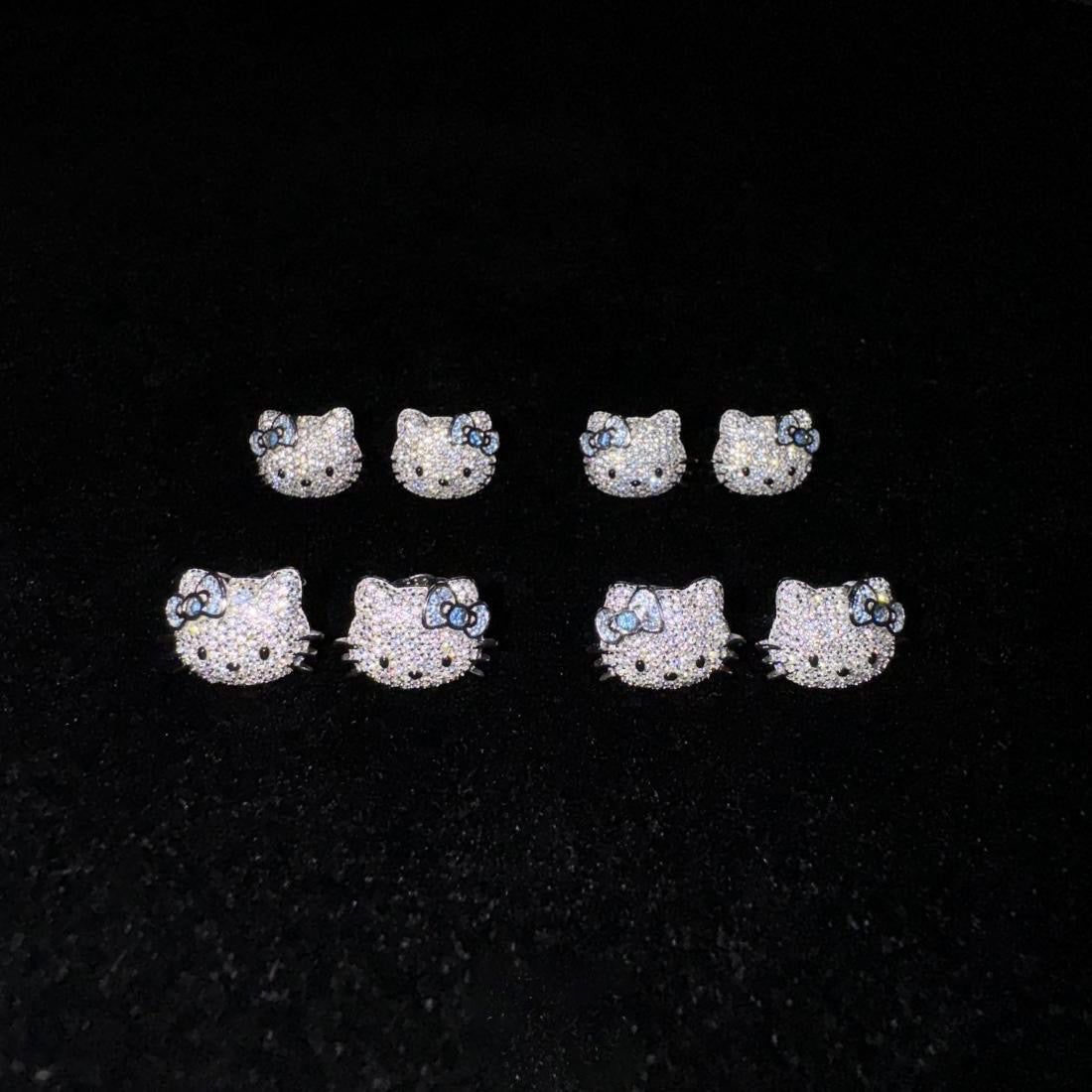 Sanrio HELLO KITTY diamond fully iced stud earring custom benballer ifandco kylie jenner travis cardi b