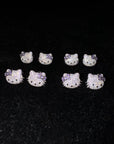 Sanrio HELLO KITTY diamond fully iced stud earring custom benballer ifandco kylie jenner travis cardi b