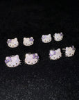 Sanrio HELLO KITTY diamond fully iced stud earring custom benballer ifandco kylie jenner travis cardi b