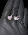 Sanrio HELLO KITTY diamond fully iced stud earring custom benballer ifandco kylie jenner travis cardi b